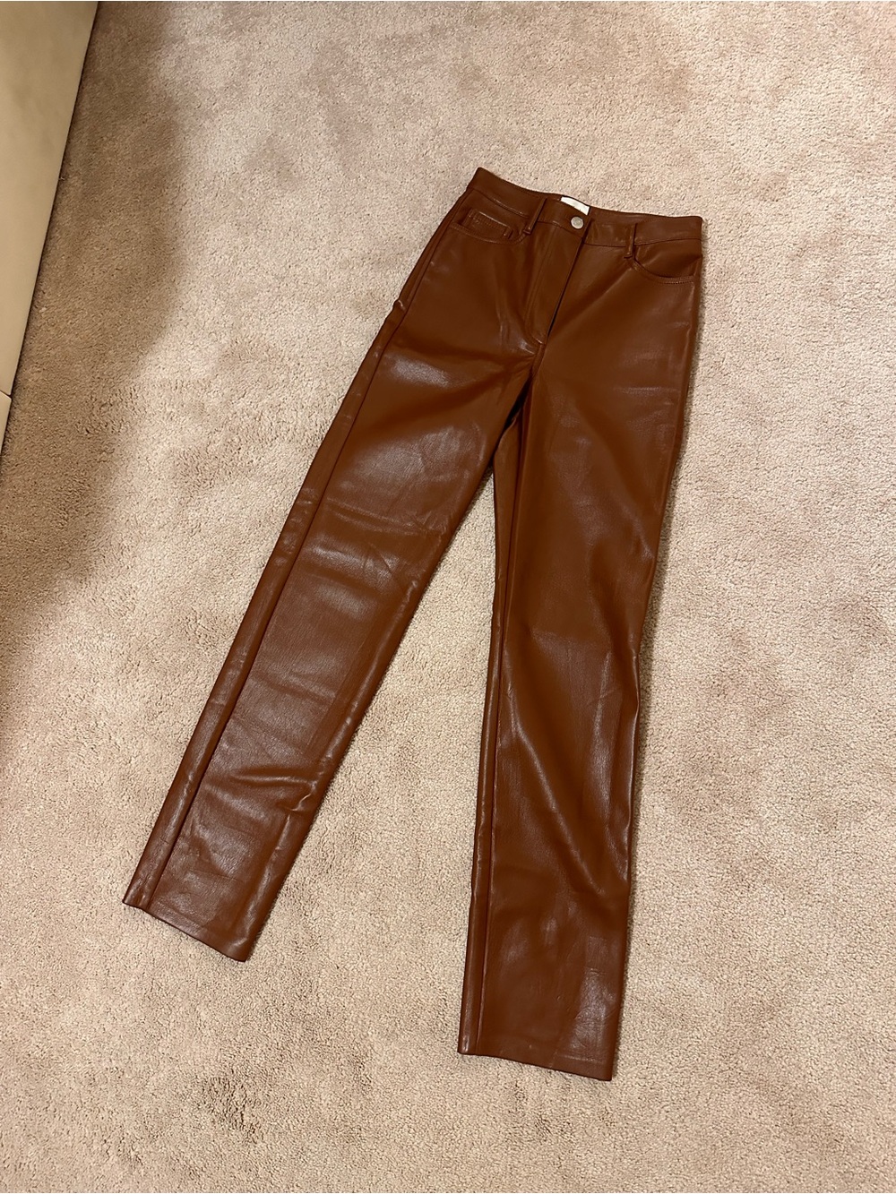 Wilfred Cognac Vegan Leather Pants